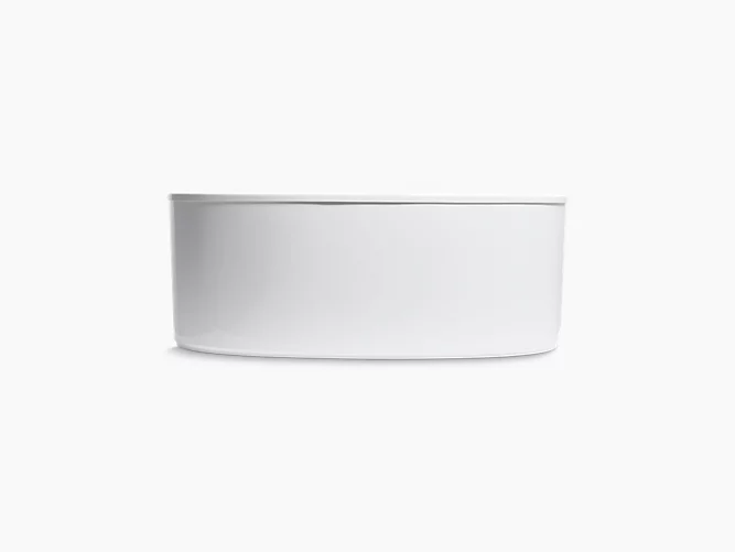 65-1/2" x 35-1/2" oval freestanding bath with straight shroud and center drain-3